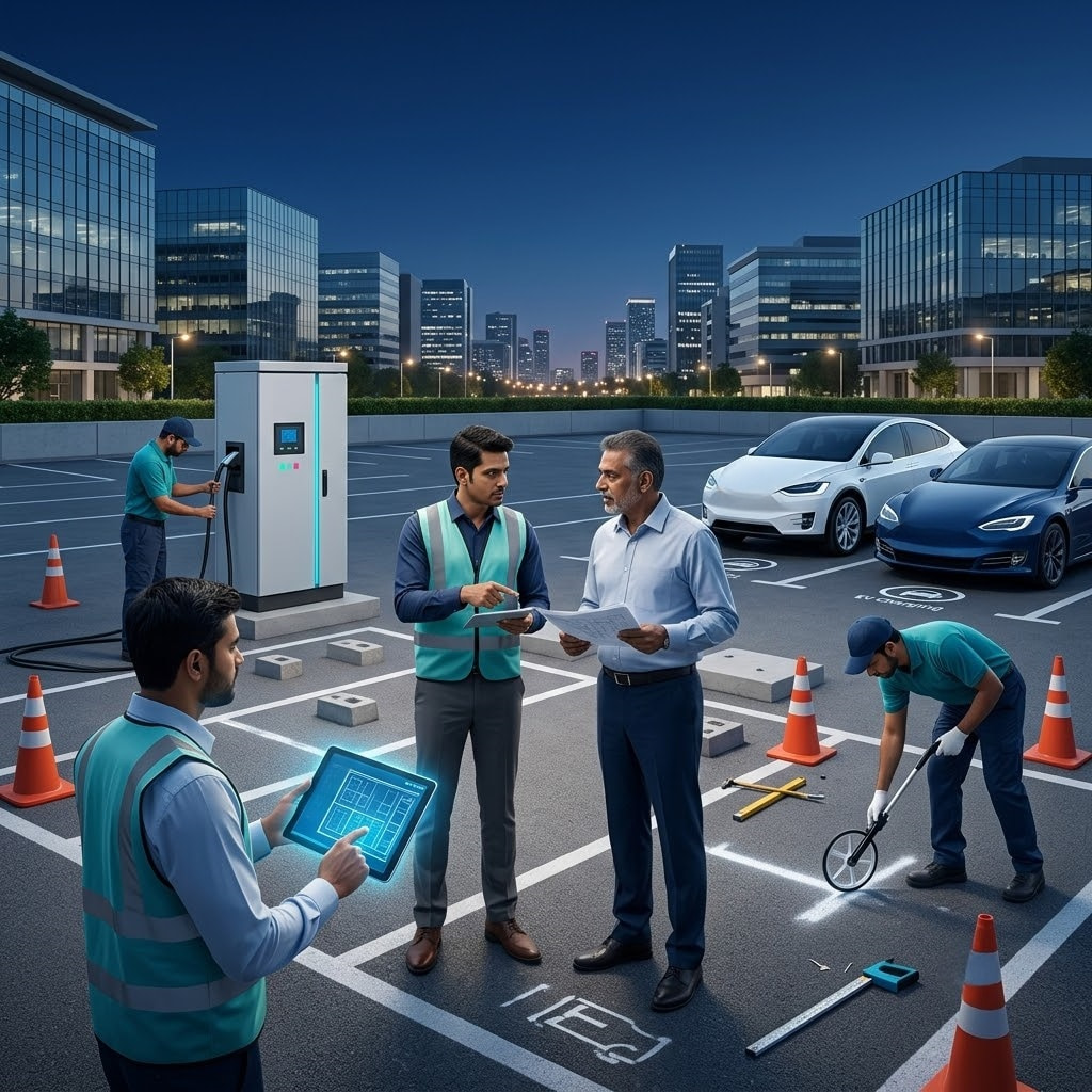 Commercial EV charging site assessment and installation planning